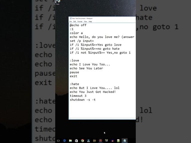 I Love You Virus - Create "I LOVE YOU" Virus using Notepad #shorts #virus #batch_file #tutorial