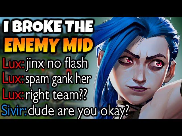 I dropped 20 kills on Jinx Mid and the enemy mid lost her mind