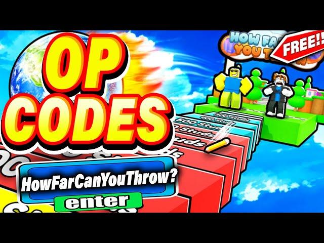 ALL NEW *SECRET CODES* IN ROBLOX HOW FAR CAN YOU THROW (new codes in roblox How Far Can You Throw?)