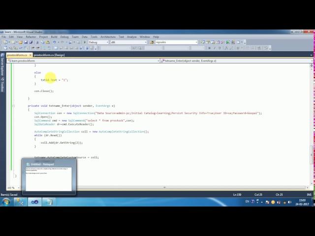 c# tutorial - how to create auto complete string collection in text box using c# windows application