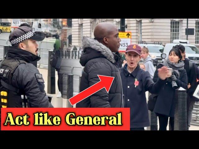 ANGRY VETERAN SCREAMS AND CONFRONTS A MAN AND HE DOES THIS! AT HORSE GUARDS