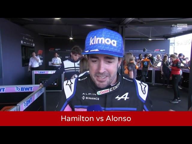 Lewis Hamilton and Fernando Alonso post race interview after spa incident #f12022 #belgiangp