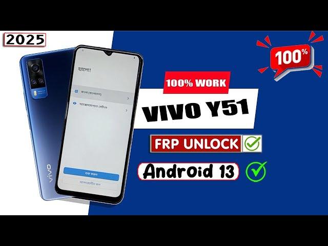 ViVO Y51 Frp Bypass Android 13 New Method 2025  ViVO Y51 (V2036) Google Account Unlock Without Pc