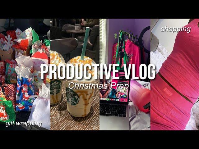 PRODUCTIVE VLOG | *getting ready for christmas* as a sahm , gift wrapping, christmas shopping +