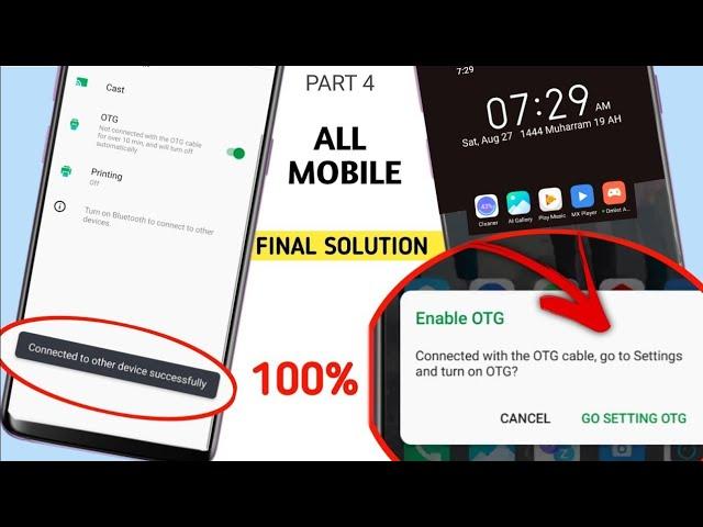 Go To Settings Enable OTG || Connect To Others Device Successfuly || 100% Fix PART4