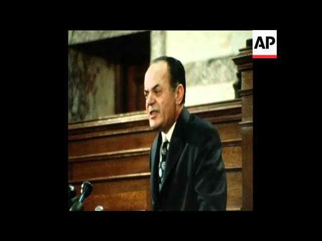 SYND 17-12-72 GREEK PRIME MINISTER GEORGIOS PAPADOPULOS SPEAKS IN PARLIAMENT