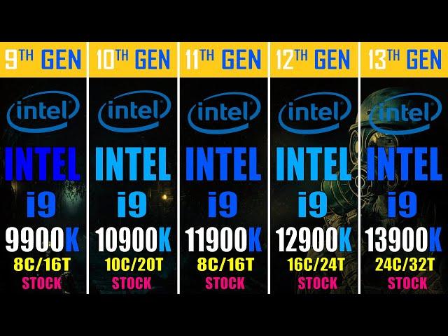 i9 9900K vs i9 10900K vs i9 11900K vs i9 12900K vs i9 13900K || PC GAMES TEST ||