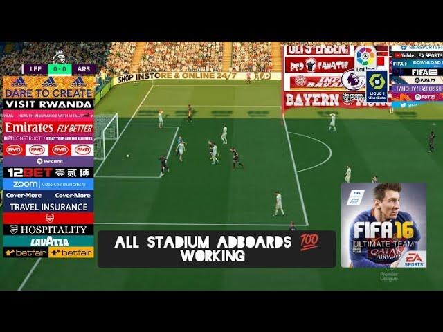 FIFA16 mod EA Sports FC 24 new adboards for all stadium with automatic switcher according to stadium