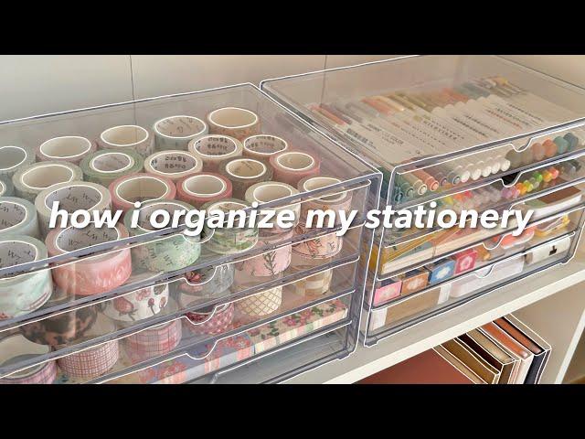 organize my stationery with me  | unboxing new stationery & lots of washi tapes