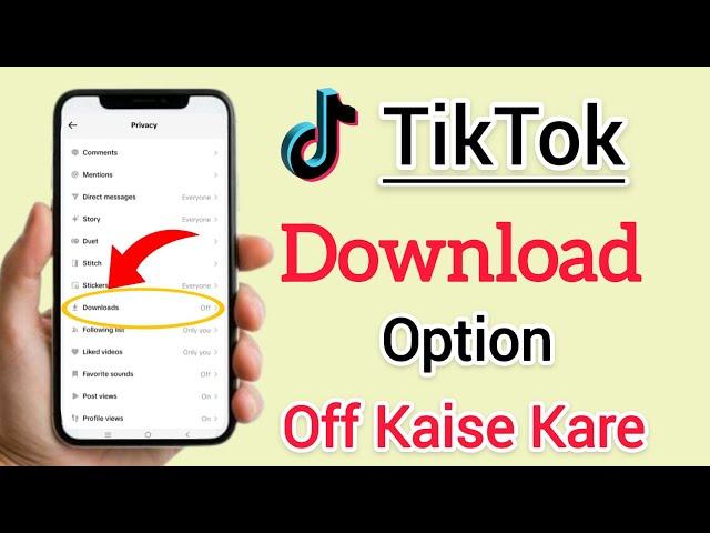 Off Tiktok video option 2024 | Tiktok save video option off | How to disable saving videos on tiktok