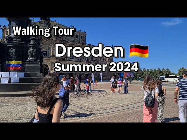 Dresden Germany  Walking Tour Summer 2024, Day Walk in Dresden City in Germany