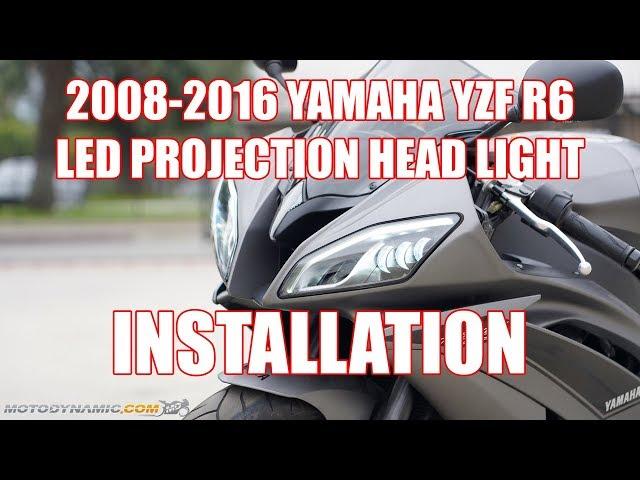 2008-2016 Yamaha R6 Motodynamic Full LED Projector Head Light with DRL Installation How-To