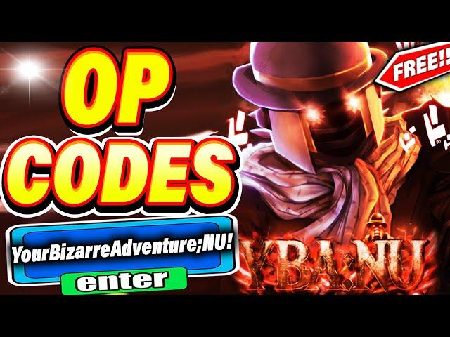 ALL NEW *SECRET CODES* IN ROBLOX YOUR BIZARRE ADVENTURE : NU   (roblox Your Bizarre Adventure: NU )