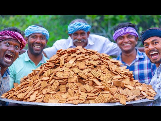 BISCUITS HALWA | Delicious Biscuit Recipe Cooking in Village | Sweet Halwa Recipe using Biscuits