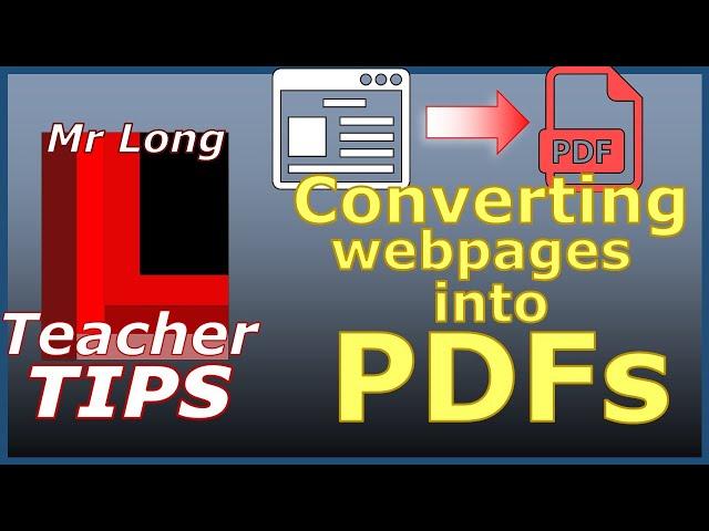 Converting webpages into PDFs