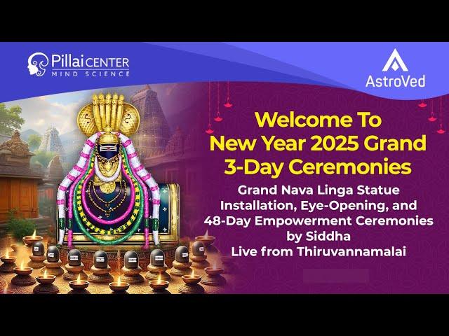 Grand Nava Linga Statue Installation, Eye-Opening, Siddha - Live from Thiruvannamalai