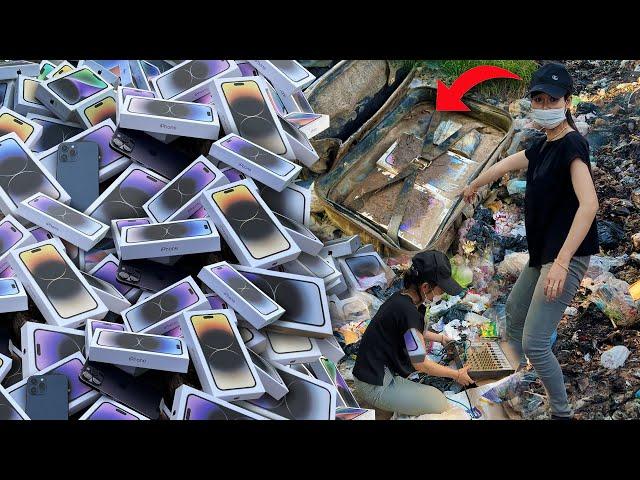 Special day... Found a lot iPhone 14 Series and Money 100000$ on the rubbish