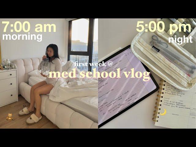 first week of med school VLOG️ aesthetic study vlog, back to school morning routine, student tips