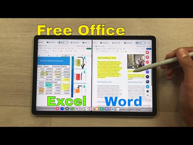 Samsung Galaxy Tab S9 FE - Free Microsoft Office - How To Use PowerPoint, Excel, Word