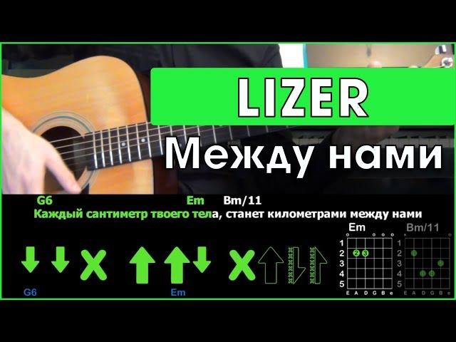 LIZER - Между Нами | Разбор песни на гитаре | Табы, аккорды и бой  | Без баррэ