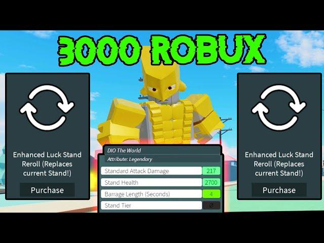 I Spent $3000 Robux On Enchant Luck Reroll In Stand Upright Rebooted