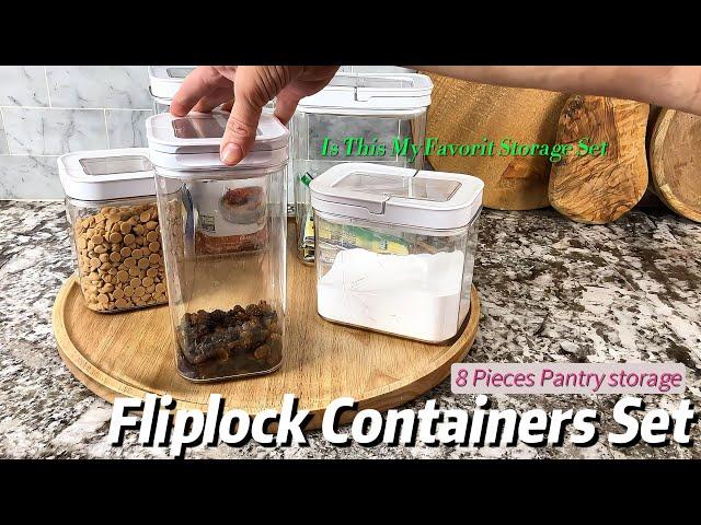 8 Pieces Fliplock Containers Set | Pantry storage | Review