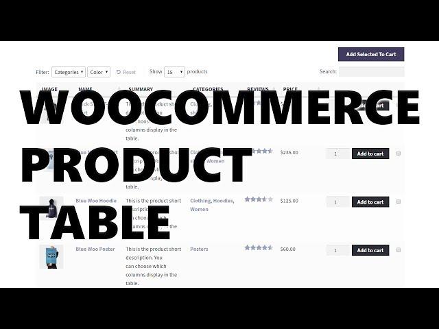 WooCommerce Product Table - A Fantastic WooCommerce Extension