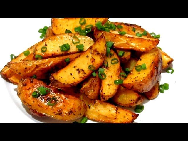 Tasty - potatoes rustic recipe. Potatoes baked in oven.