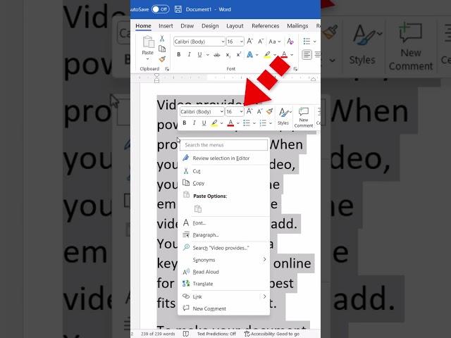 4 Ways to Change Font Size in Microsoft Word #shorts