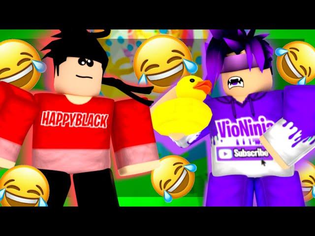 Racing HappyBlack "FUNNY SKIT" in TOWER OF HELL l ROBLOX l VioNinja