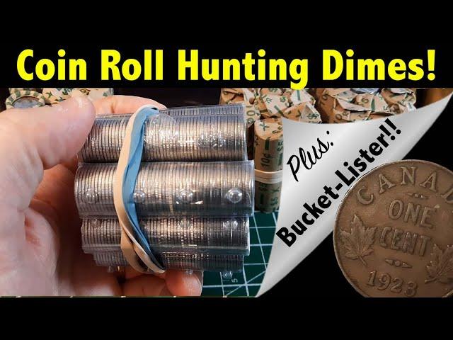 Coin Roll Hunting Canadian Dimes! Plus: *OLD SILVER* and a *BUCKET-LIST* Coin for the Collection!