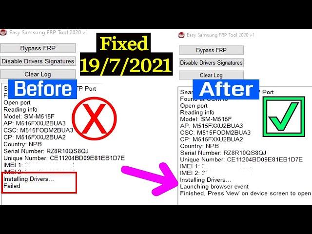Samsung Easy FRP Tool 2020 Installing Drivers Failed/Fix Launching Browser Event Failed100% Working