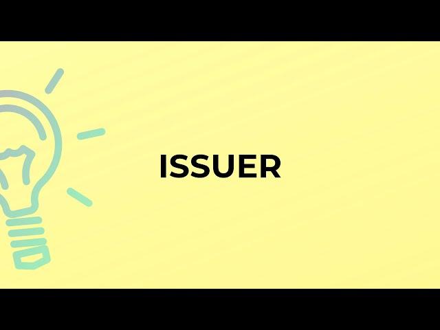 What is the meaning of the word ISSUER?