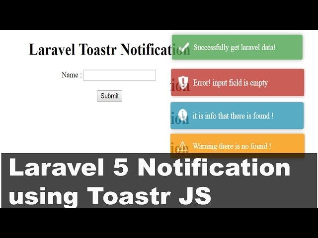 How to alert in Laravel using Toastr | Laravel easy Notifications