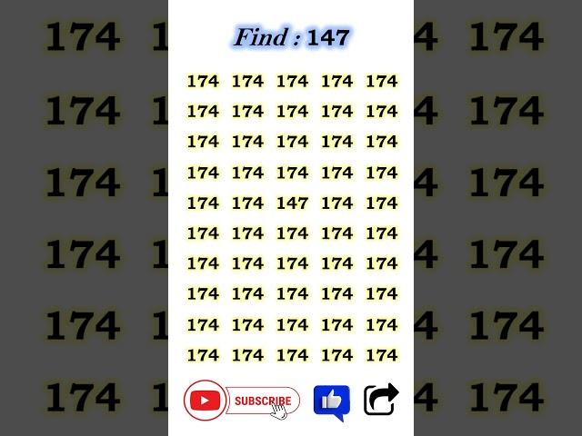 Spot the Number 147 #shorts #ytshorts #quiz #find
