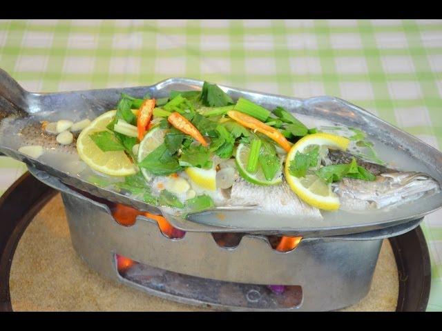 How to Make Thai Steamed Fish in Lime Sauce ปลากะพงนึ่งมะนาว