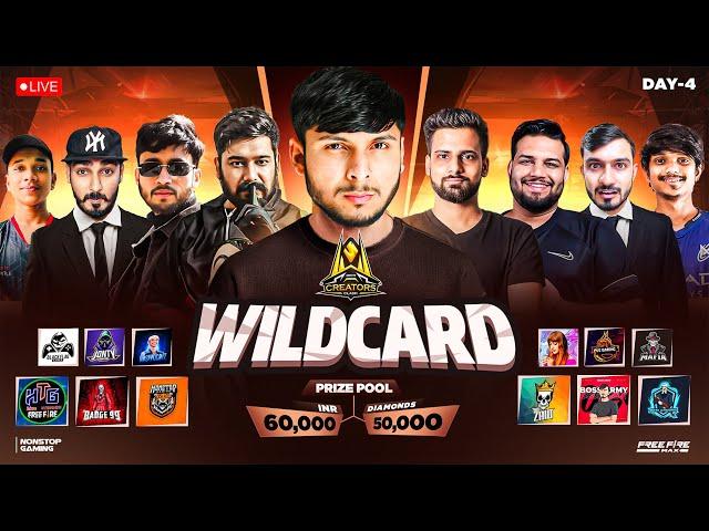 CREATORS CLASH WILDCARD  FT- NG, TM, BA, BADGE 99, DESI RNX, JONTY #nonstopgaming -free fire live