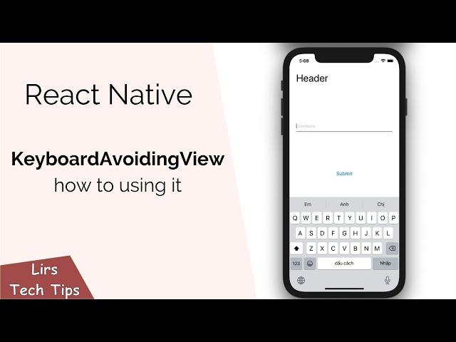 React Native: KeyboardAvoidingView