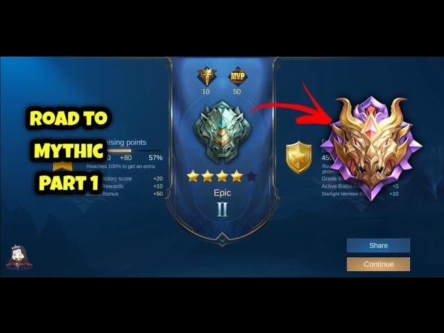 MOBILE LEGENDS ROAD TO MYTHIC PART 1 | MYTHIC HIGHLIGHTS PLAYS