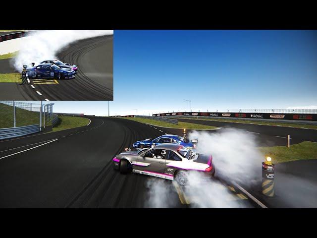 Nissan high-power Drift battle chase | VDC Sturup Raceway 2022 - Assetto Corsa