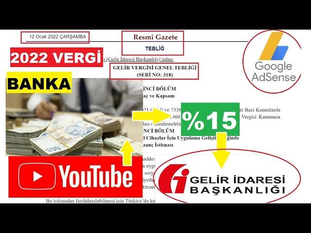 YouTube Vergi Düzenlemesi 2022 - Sadece %15 Vergi İstisna Belgesi Nedir ? Devrim Niteliğinde Karar !