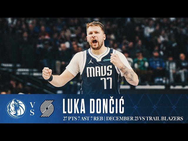 Luka Dončić (27 Points) Highlights vs. Trail Blazers | December 23, 2024