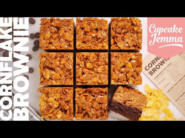 Caramel Cornflake Brownie Recipe | Bake At Home | Cupcake Jemma