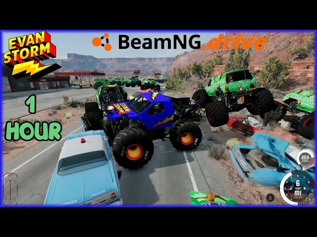 Evan Storm's BeamNG.DRIVE 1 HOUR Compliation Monster Truck & Off Road Adventure #BeamNGD.Drive