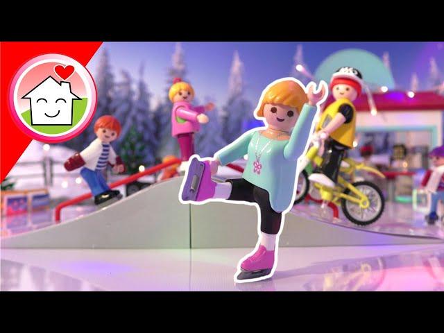 Playmobil Familie Hauser - Wintersporttag auf der Eisbahn mit Lena und Sigi