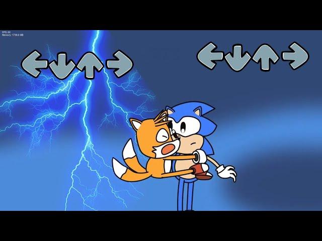 AH! Sonic!! I'M AFRAID OF LIGHTNING! (FNF Tails Gets Scared)