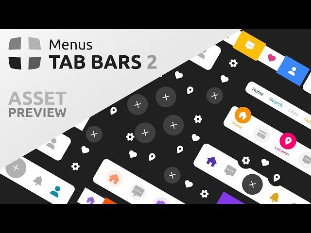 Menus - Tab Bars 2 - Doozy UI - Asset Preview