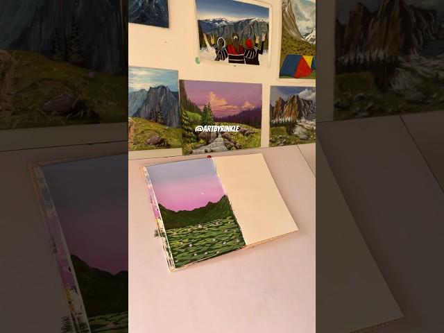 Easy landscape painting #gouache #gouachepainting #artist #artwork #painting #landscapepainting