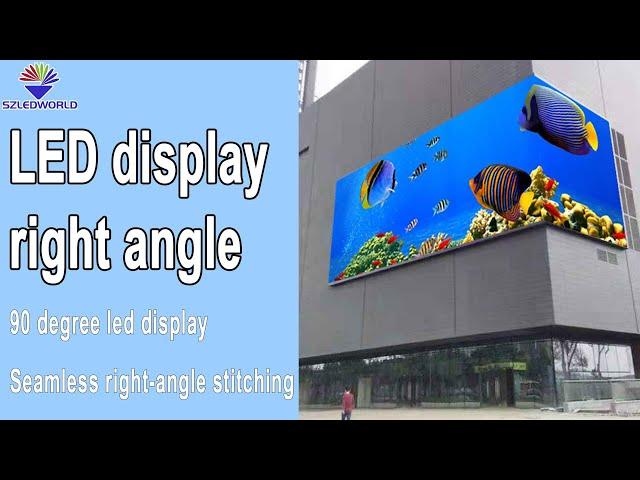 led display right angle, 90 degree led screen, straight corner led display,Seamless stitching corner