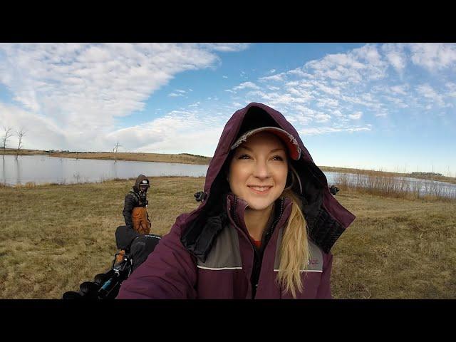 BIG Channel Catfish Caught Roadside On THIN ICE.. (My First Ice Trip Of The Season)